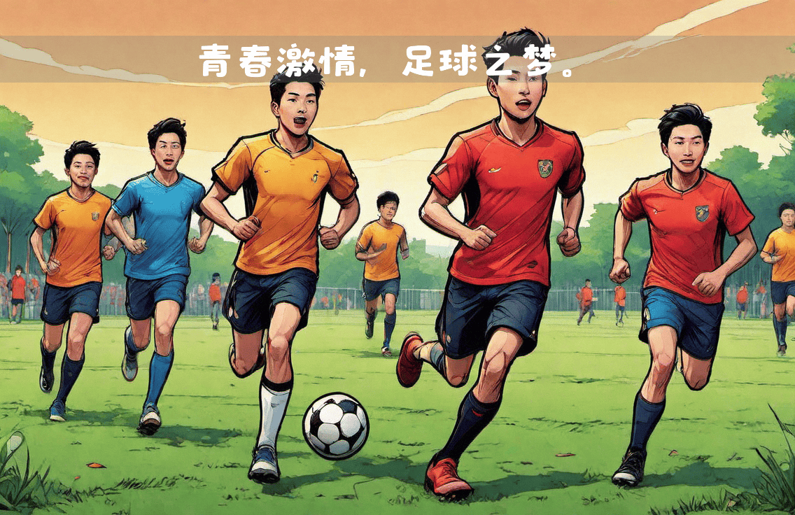 足球赛场上一场激烈比拼，球员们体现团队精神的简单介绍